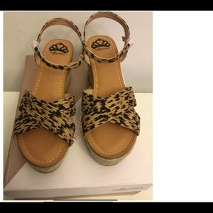 NEW Fergalicious Platform Espadrille Wedge Sandal